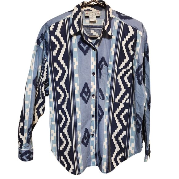 Vintage 90s Women’s Small Cotton Express Western Shirt Shoulder Pads - Picture 1 of 5